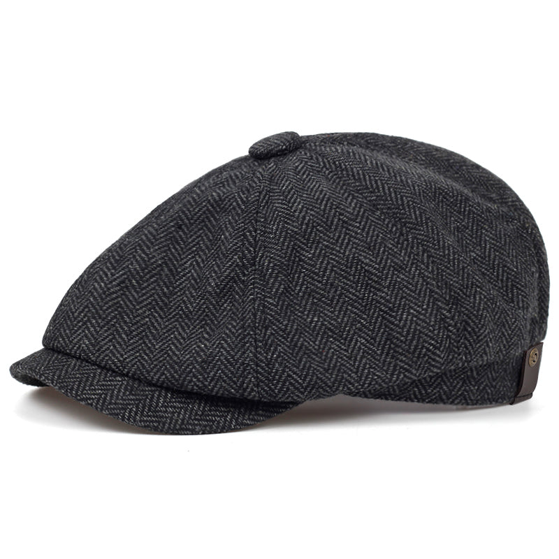 Klobouk z vlněného herringbone