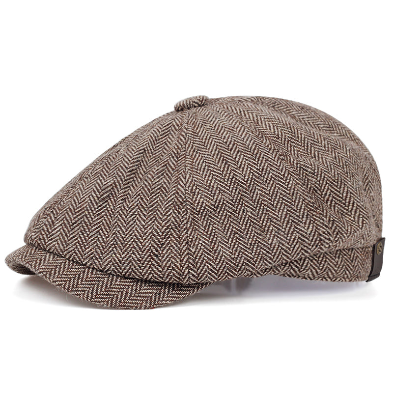 Klobouk z vlněného herringbone