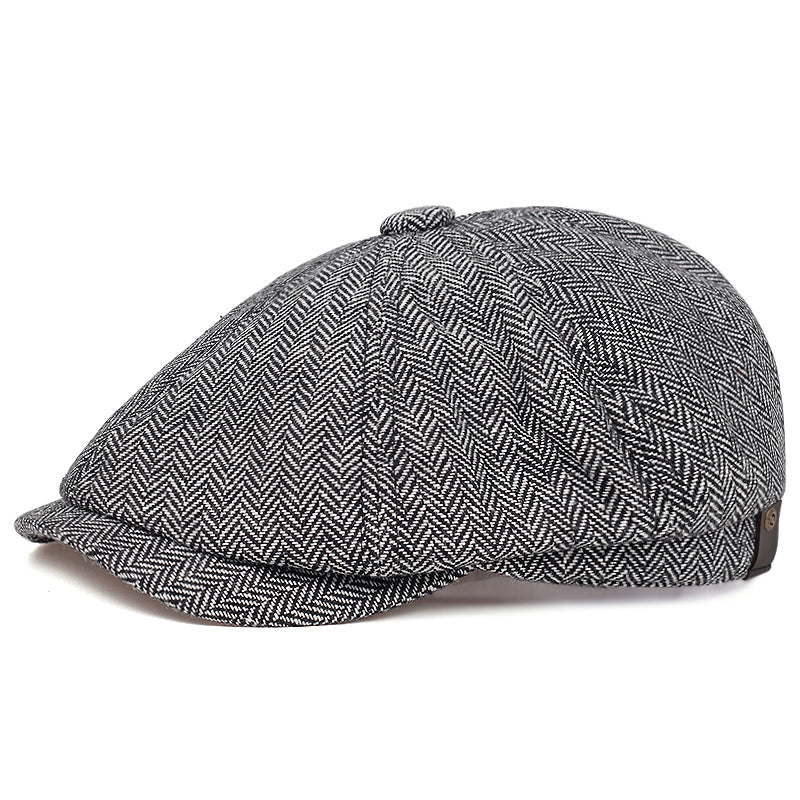 Klobouk z vlněného herringbone