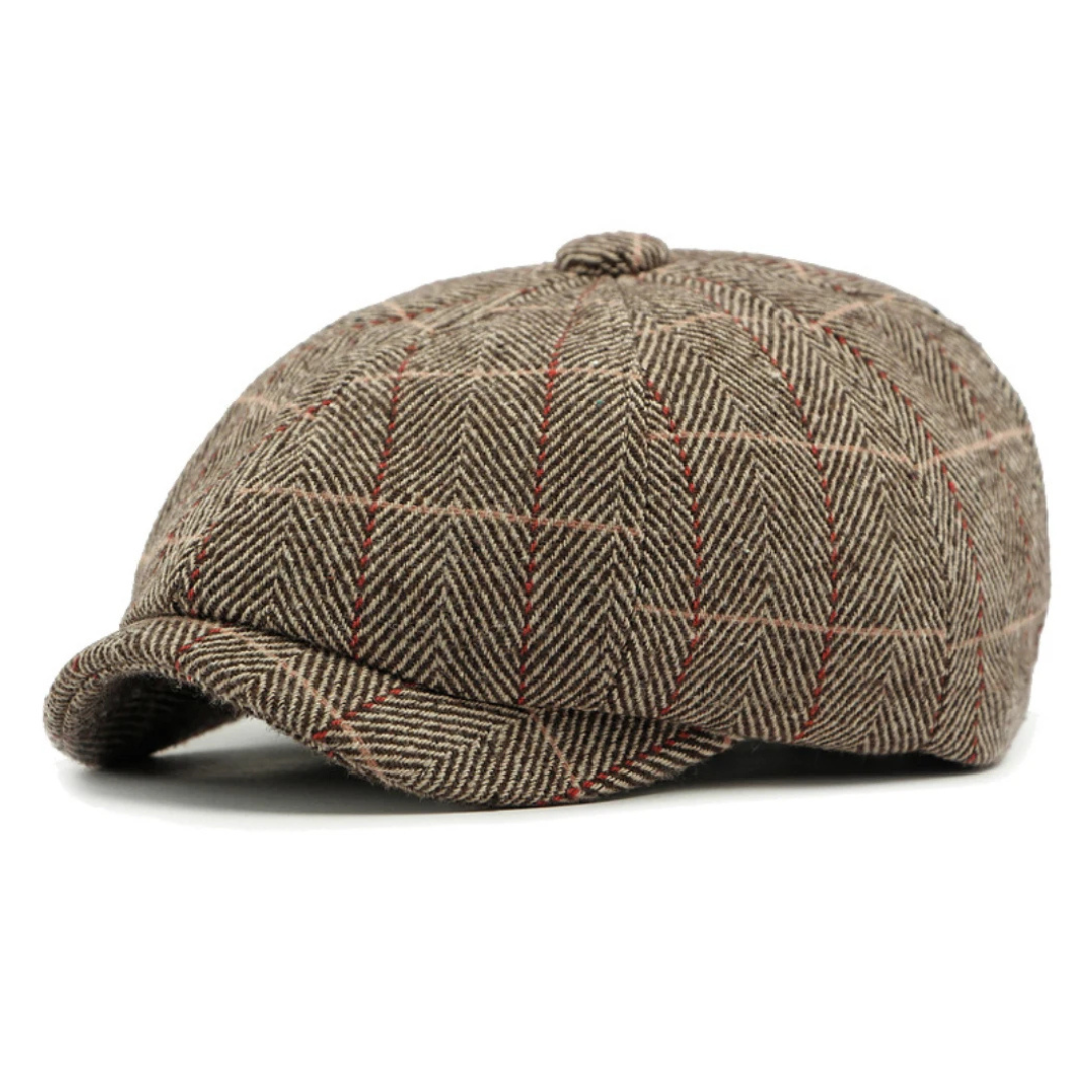 York Herringbone Newsboy Cap